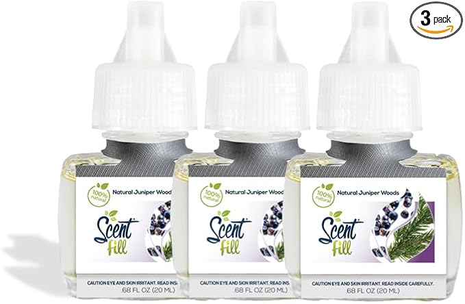 Scent Fill 100% Natural Juniper Woods Plug in Air Freshener Scented Oil Refills 3 Refills