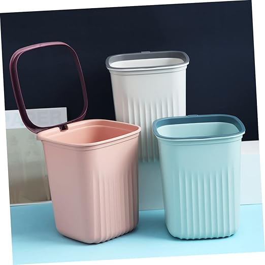 3pcs Lightweight Waste Basket Garbage Can Wastebasket Set for Bedroom Kitchen Hotel School