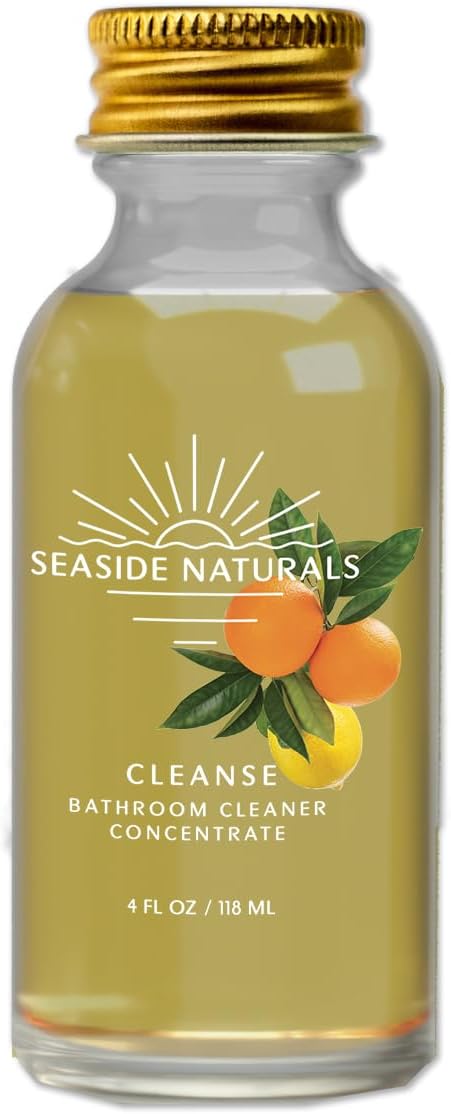 Cleanse Bathroom Cleaner Refill (4 oz) – Makes 4 Bottles – Non-Toxic Citrus &amp Tea Tree Concentrate with Lemon Grapefruit Orange Essential Oils – Plant-Based Deep Clean Formula