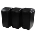 4.5 Gallon Swing Top Trash Bin Plastic Garbage Can with Lid Black 3 Pack