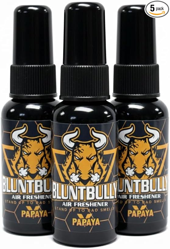 Blunt Bully Air Freshener (Papaya) (5 Pack) Premium Oil Based Air Freshener Spray. Long-Lasting Room Bathroom Office &amp Car Scent | Eliminates Odors from Smoke Pets &amp More