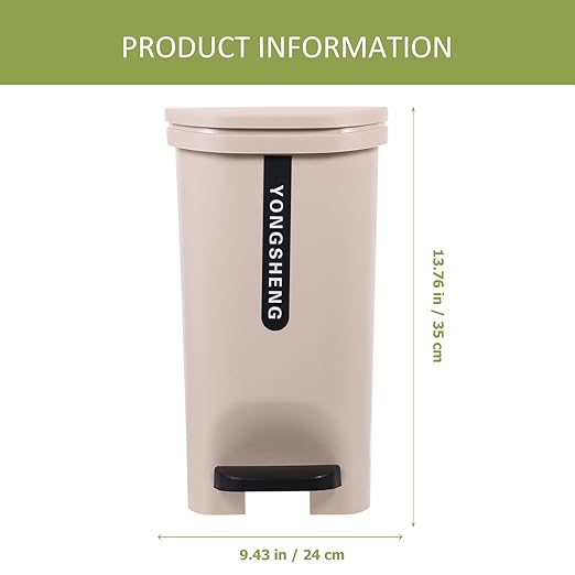 HANABASS Trash Can Foot Pedal Household Waste Basket Capacity Design for Kitchen Bathroom Office Excellent Craftsmanship and Practical Use