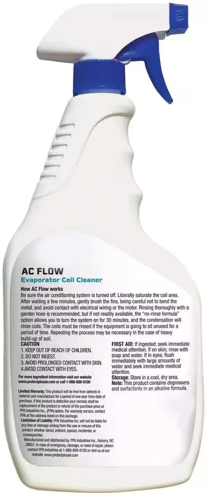 Biodegradable HVAC Condenser and Evaporator Coil Flow Cleaner - 32 Fl Oz