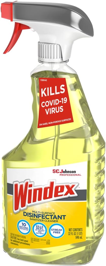 SC Johnson Professional Windex Disinfectant Surface Cleaner 32oz 32 Fl Ounce