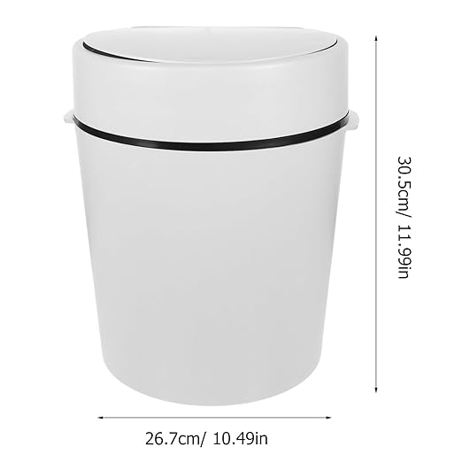 Alipis Plastic Trash Can with Press Type Lid Chic Garbage Container for Bedroom Kitchen and Bathroom Material Compact Wastebasket for Modern Aesthetic for Spaces