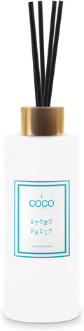 COCO by Stone 5oz Reed Diffuser (Stone Fruit) Luxury Scented Oil Diffuser Aromatherapy Reed Diffusers for Home Diffusing Oil FragranceFragrance Products Reed Diffusers for Home Vegan