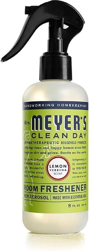 MRS. MEYER'S CLEAN DAY Room Freshener Spray Lemon Verbena Scent Instant &amp Refreshing Fragrance Made with Essential Oils 8 fl oz Spray Bottle (Pack of 6)