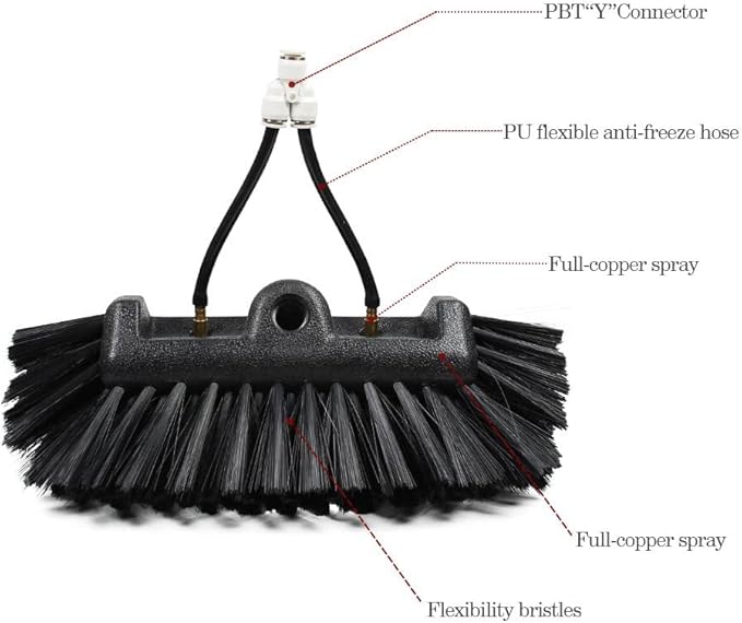 2-in-1 Telescopic Rod with 5-Surface Brush and Window Wiper – Adjustable Length of Window Cleaner – 3.6m-10.8m – Window Cleaner with Solar Panel5.4 M/18 Ft