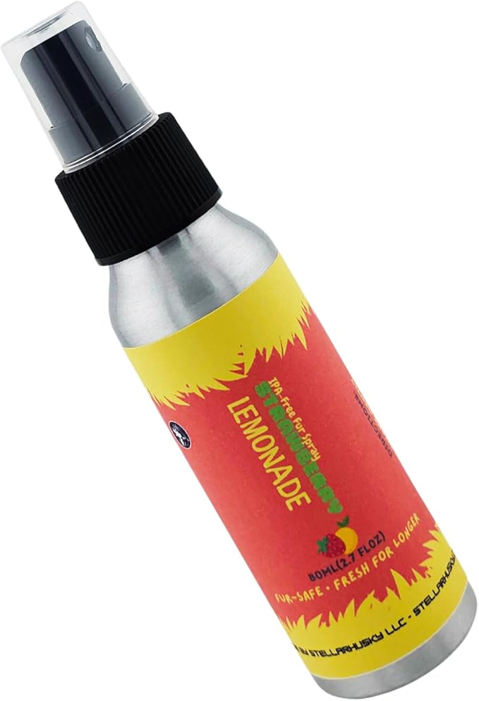 Stellarhusky Fur &amp Costume Spray - Strawberry Lemonade - IPA-Free Fabric Freshener for Fursuits &amp Cosplay | Long-Lasting Scent | 80 mL Aluminum Bottle