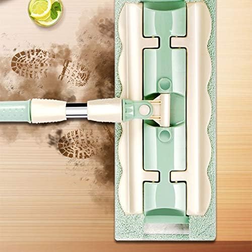 Flat Mop Floor Telescopic with Large Microfiber Pads Spin 360 Degree Handle Home Windows Kitchen Cleaner Wood Tile