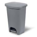 Glad Kitchen Trash Can | Large Plastic Waste Bin with Odor Protection of Lid | Hands Free with Step On Foot Pedal and Garbage Bag Rings 13 Gallon Grey