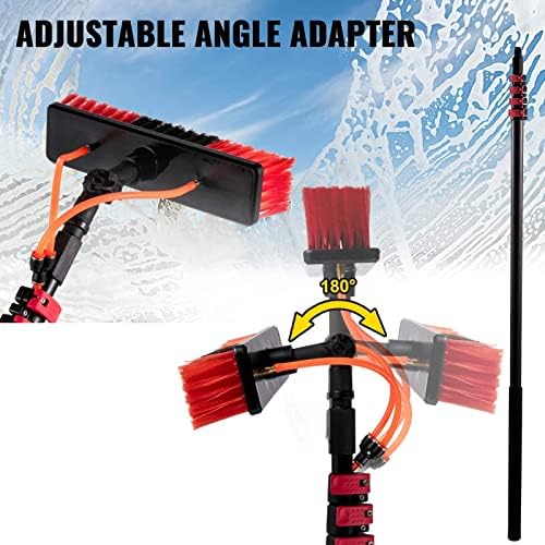 Glass Cleaning Brush Home Water Fed Telescopic Pole Kit Solar Panel Brush Rotating for Photovoltaic Panel12FT-36FT Window Cleaning Pole Water Fed Telescopic Brush Extendable Cleaner Conserv