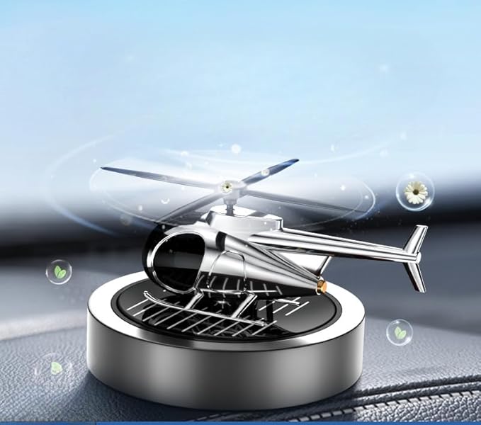 Solar-Powered Car Air Freshener Plane-Shaped Elegant Design Solar-Activated Scent Eco-Friendly (Silver)