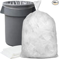 Plasticplace 56 Gallon Trash Bags - Clear High Density Garbage Bags - Heavy Duty Scent-Free Large Trash Can Liners for Kitchen Commercial &amp Garden Use 16 Microns Leak-Proof 43 x 48 (150 Co