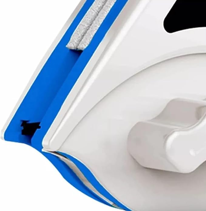 Restokki Double-Sided Cleaner with ABS Plastic Shell Rubber Magnetic Glass for High-Rise Cleaning Thickness (Blue)