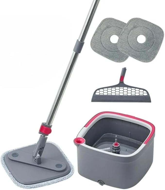 Spin Mop and Bucket System – Deluxe Set with 360° Rotating Mop for Easy Floor Cleaning