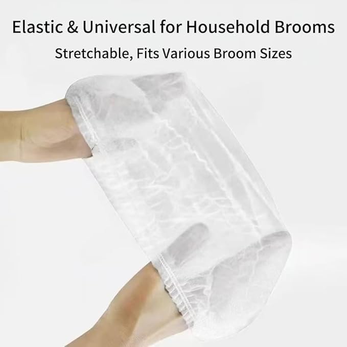 Disposable Broom Covers 300-Piece Disposable Broom Dusting Covers Lock in Pet Hair &amp Dust Easy On/Off for Standard Brooms and Dustpans Keep Hands Clean No-Wash Lazy Cleaning Tool (300pcs)