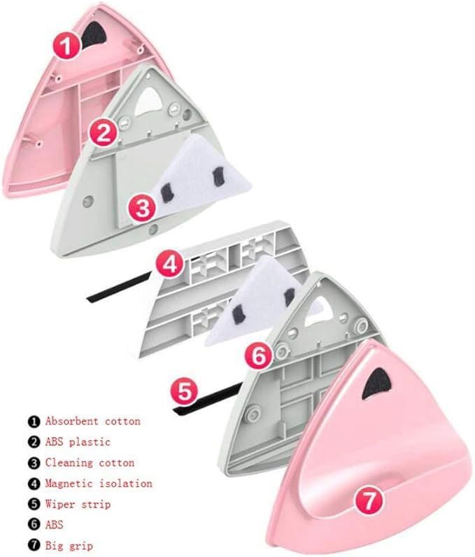 Glass Wiper - Magnetic Window Cleaner Strong Double-Sided Wipe High Floor Cleaning Household