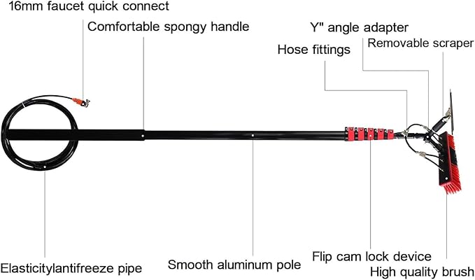 Window Cleaning Telescopic Brush Conservatory Roof Cleaner Water Fed Pole Photovoltaic Panel Cleaning7.2m
