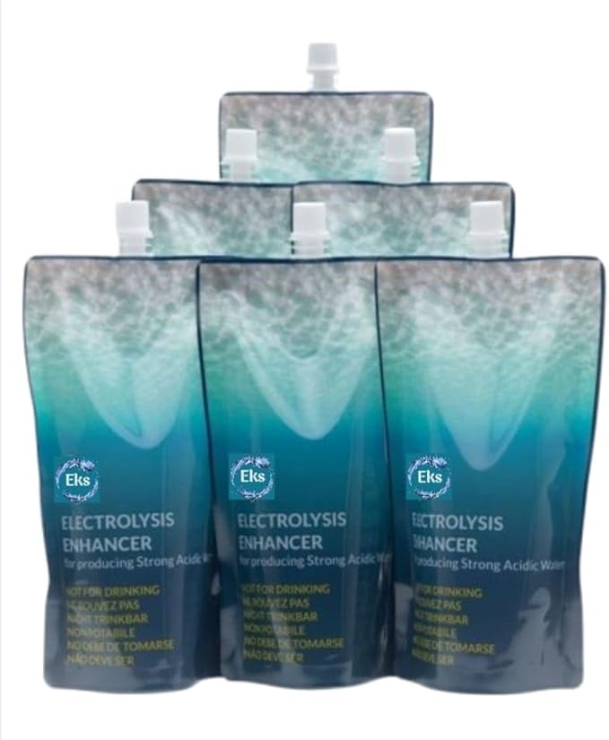 Electrolysis Enhancer Liquid for Ionizing Machines 400ml Pouch (6pcs+12pcs eks Cleaning Powder 30 gms each Free)