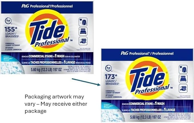 P&ampG Professional Tide Commercial Powder Laundry Detergent 155-173 loads 197 oz For Business Use (Packaging May Vary)