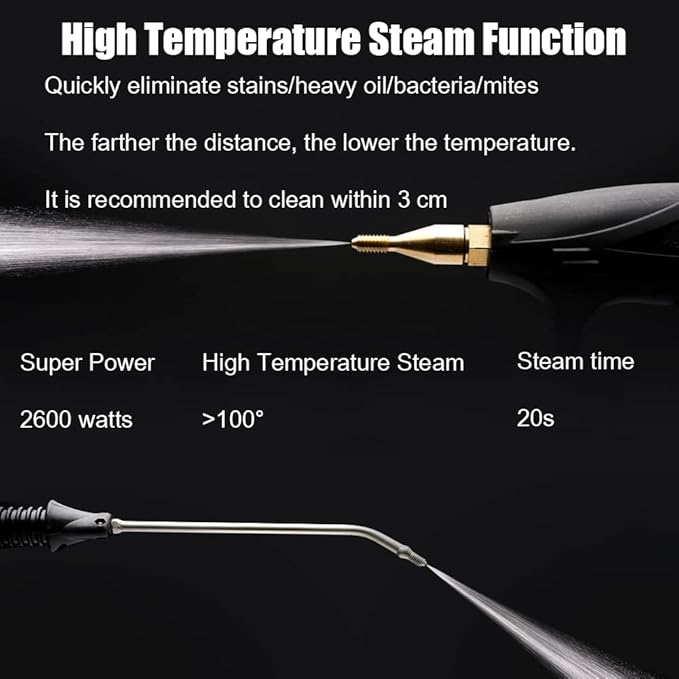 Handheld Steam CleanerHigh Pressure Steam Cleaner Portable Cleaning Machine High Temperature Portable Steam Cleaner for Furniture Car Household.