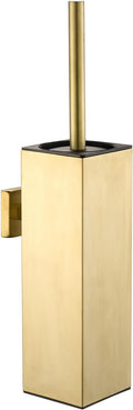 Toilet Brush Set - Brushed Gold Wall-Mounted Holder Cleaning Brush Head and Splash Guard