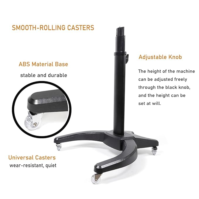 Standing Hair Steamer 7 Light Micro Mist Salon Styling Hooded Floor Hair Steamer Rolling Salon Ozone Hair Care SPA Steamer Oil Treatment with Rolling Floor Stand Base for Spa and Home Use (Black)