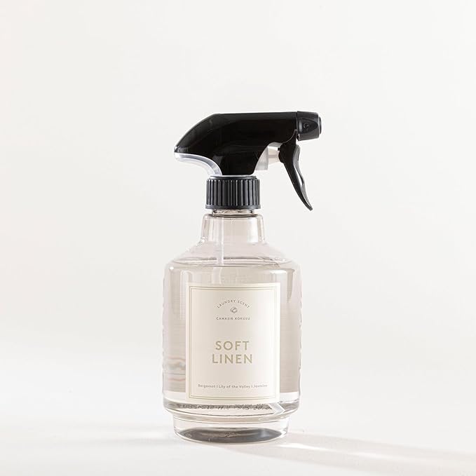 Chakra Freshener Fabric Spray - Long-Lasting Multi-Purpose Laundry Scent for Bedding Clothes &amp Home Fabric Deodorizer Luxury Room Deodorizer Linen Spray w/Trigger 16.9 fl oz Soft Linen