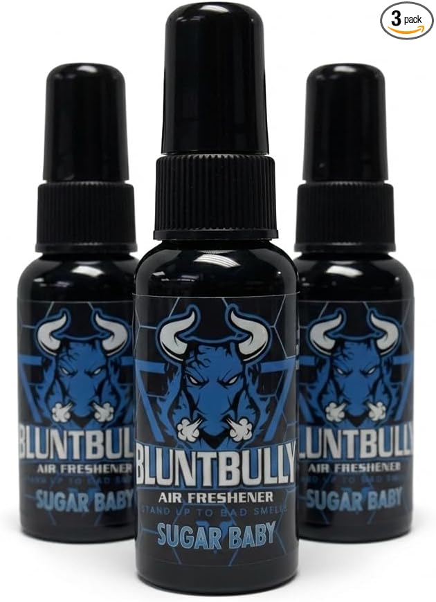 Blunt Bully Air Freshener (Sugar Baby) (3 Pack) Premium Oil Based Air Freshener Spray. Long-Lasting Room Bathroom Office &amp Car Scent | Eliminates Odors from Smoke Pets &amp More