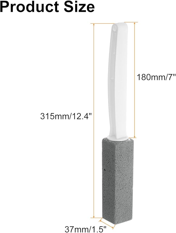 HARFINGTON 2pcs Pumice Stone Toilet Bowl Cleaner with Long Handle for Hard Water Marks Cleaning on Toilets Grills Tiles Grout Sinks Bathtubs Pools WhiteGray