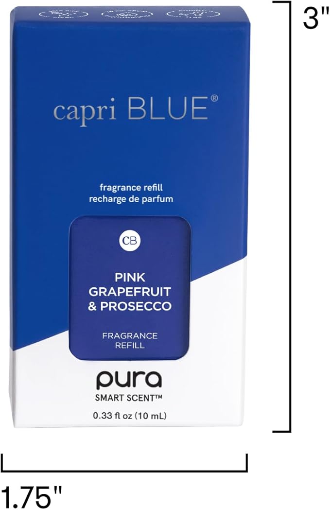 Capri Blue Pura Diffuser Refills – Luxury Home Fragrance – Long Lasting Oil Diffuser Scents with Notes of Mimosa Flower Grapefruit &amp Violet (Pink Grapefruit &amp Prosecco Pack of 2 Pura Refills