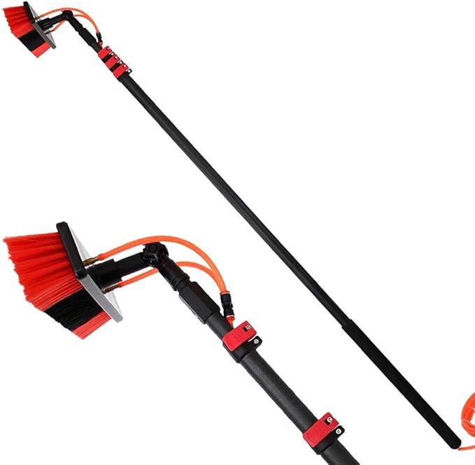 30 ft Window Cleaning Kit with Extension Pole/Telescopic Water Fed Brush System