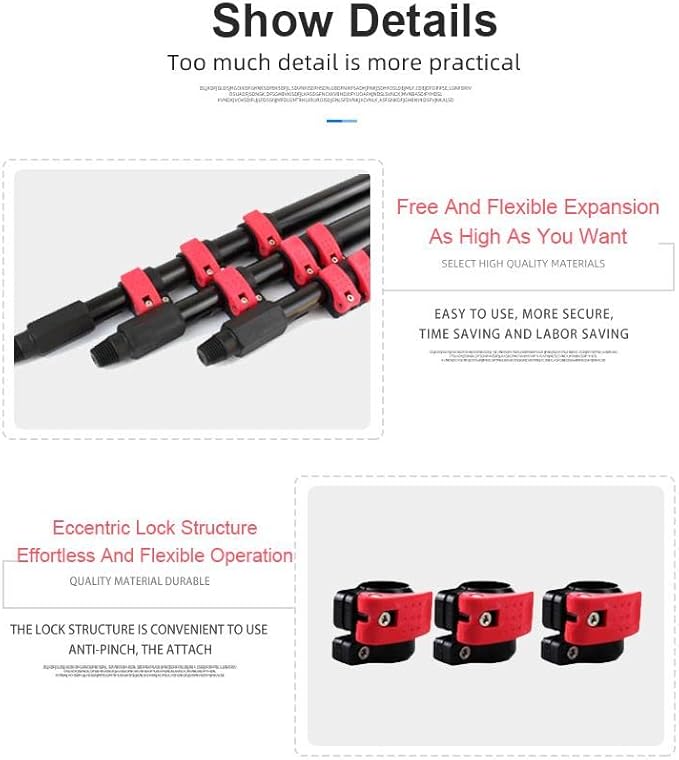 Telescopic Water Fed Pole Brush Kit Window Cleaning System Made in Aluminum Conservatory Roof Suitable for Photovoltaic Panel Cleaning Trucks Windows9 M/29.5 Ft