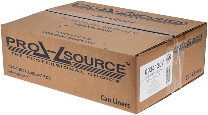 PRO SOURCE Heavy-Duty 1.25 mil Black Trash bags: 100 Pack 43 W x 48 H 56 Gallon