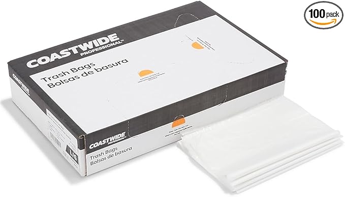40-45 Gallon Trash Bag 40 x 46 Low Density 1.5 mil Clear 100 Bags/Box