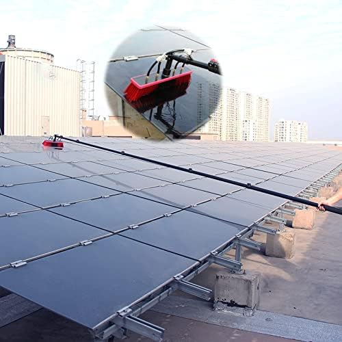 Glass Cleaning Brush Home Water Fed Telescopic Pole Kit Solar Panel Brush Rotating for Photovoltaic Panel12-36ft Extendable Window Cleaning Pole with Water Fed Telescopic Brush - Ideal Sola