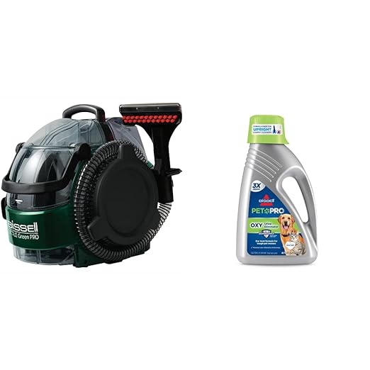 Bissell Little Green Pro Commercial Spot Cleaner BGSS1481 &amp BISSELL Professional Pet Urine Eliminator + Oxy Carpet Cleaning Formula 48 oz 1990 48 Ounce