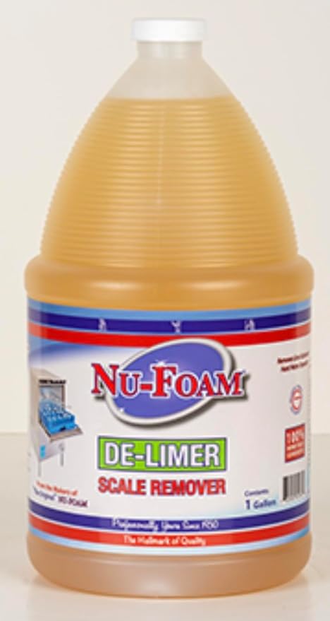 Nu-Foam Powerful Scale Remover - Dissolves Calcium &amp Lime Deposits in Minutes - No Scrub Formula Safe for All Surfaces - Odorless - 1 Gallon