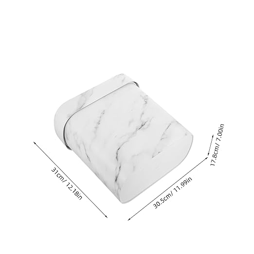 Ciieeo Narrow Marble Pattern Trash Can Open Top Plastic Wastebasket for Bathroom Bedroom Kitchen Stylish and Easy to Clean for Modern Spaces