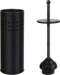 Blue Donuts Toilet Plunger with Holder for Bathroom Multi Drain Suitable Also for Bathtubs Quick Dry Black