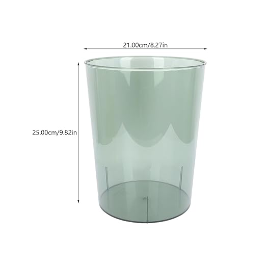 Cabilock Office Waste Basket Round Waste Storage Bin Clear Large Capacity Kitchen Trash Can Wastebasket Garbage Container Bin for Home Bathroom Bedroom Kitchen Office (Green) Clear Container