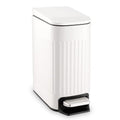 TrashAid Slim Bathroom Trash Can with Lid Soft Close 6 Liter/1.6 Gallon Stainless Steel Small Garbage Can with Removable Inner Bucket Step Pedal Slim Wastebasket for Toilet Office Bedroom White