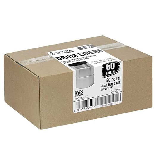 Ultrasac - Heavy Duty Drum Liner 55-60 Gallon 2 Mil 38x58 Black 50 Count/w Ties