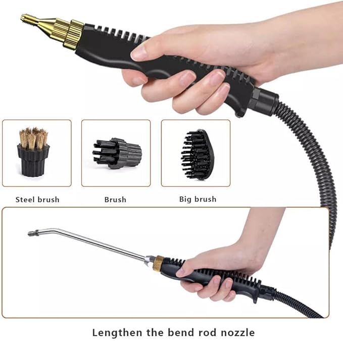High Pressure Steam CleanerPortable Handheld High Temperature Steam Cleaner for Household Car Decoration Kitchen Bathroom Furniture with 3 BrushWhite