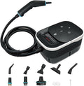 2500W Handheld Steam Cleaner 1250ML Portable Steam Cleaner 4Bar 6 Gears Adjustment 15S Preheatingfor Upholstery Bathroom Grout and Tiles Car Detailing White and Black