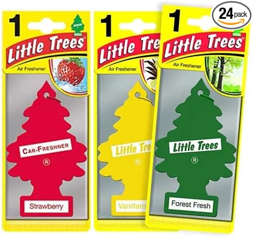 Car Air Freshener Assorted Scents – 24-Pack Individually Wrapped Long-Lasting Fragrance for Car Home and Office