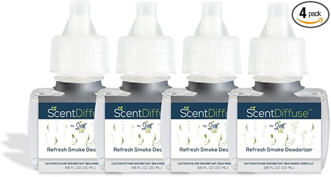 Scent Fill Refresh Smoke Deodorizer Plug in Air Freshener 4 Scented Oil Refills