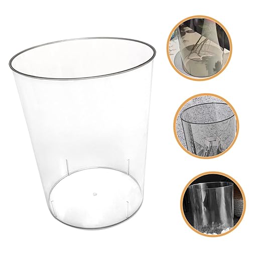 Alipis Transparent Modern Wastebasket Nordic Style Office Trash Can Simple Design Rubbish Bin for Home Bedroom Kitchen and Hotel Use Capacity