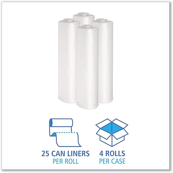 Super Extra Heavy-Duty 33 Gallon Clear Trash Bags 1.47 Mil Garbage Bags 33 x 39 100 Count